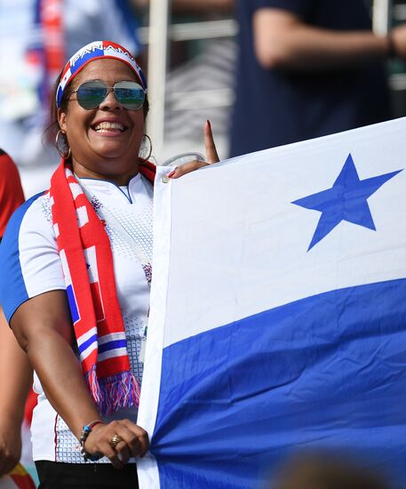 Болельщики перед матчем ЧМ-2018 по футболу между сборными Бельгии и Панамы