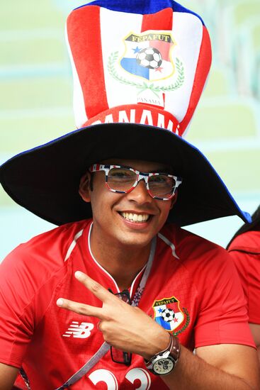 Болельщики перед матчем ЧМ-2018 по футболу между сборными Бельгии и Панамы