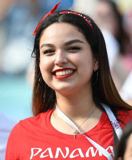 Болельщики перед матчем ЧМ-2018 по футболу между сборными Бельгии и Панамы