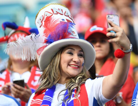 Болельщики перед матчем ЧМ-2018 по футболу между сборными Бельгии и Панамы