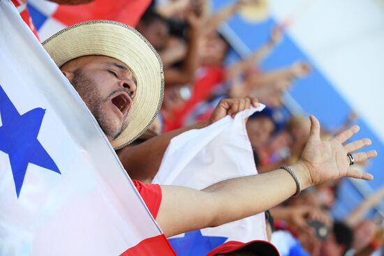 Болельщики перед матчем ЧМ-2018 по футболу между сборными Бельгии и Панамы