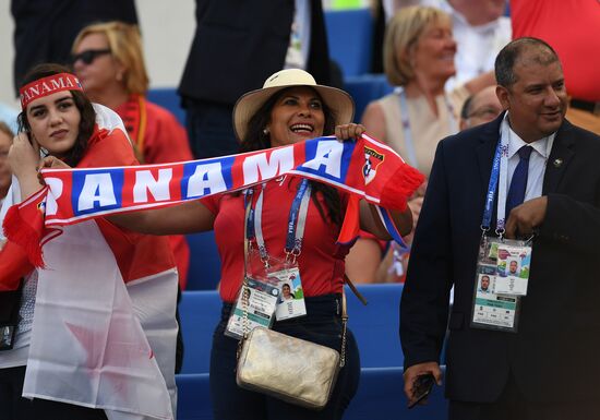 Болельщики перед матчем ЧМ-2018 по футболу между сборными Бельгии и Панамы