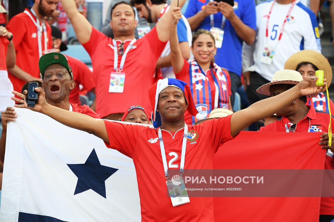 Болельщики перед матчем ЧМ-2018 по футболу между сборными Бельгии и Панамы