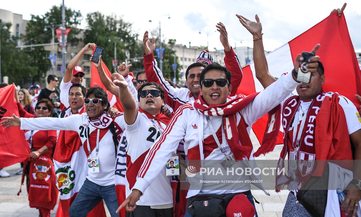 Болельщики перед матчем ЧМ-2018 по футболу между сборными Франции и Перу
