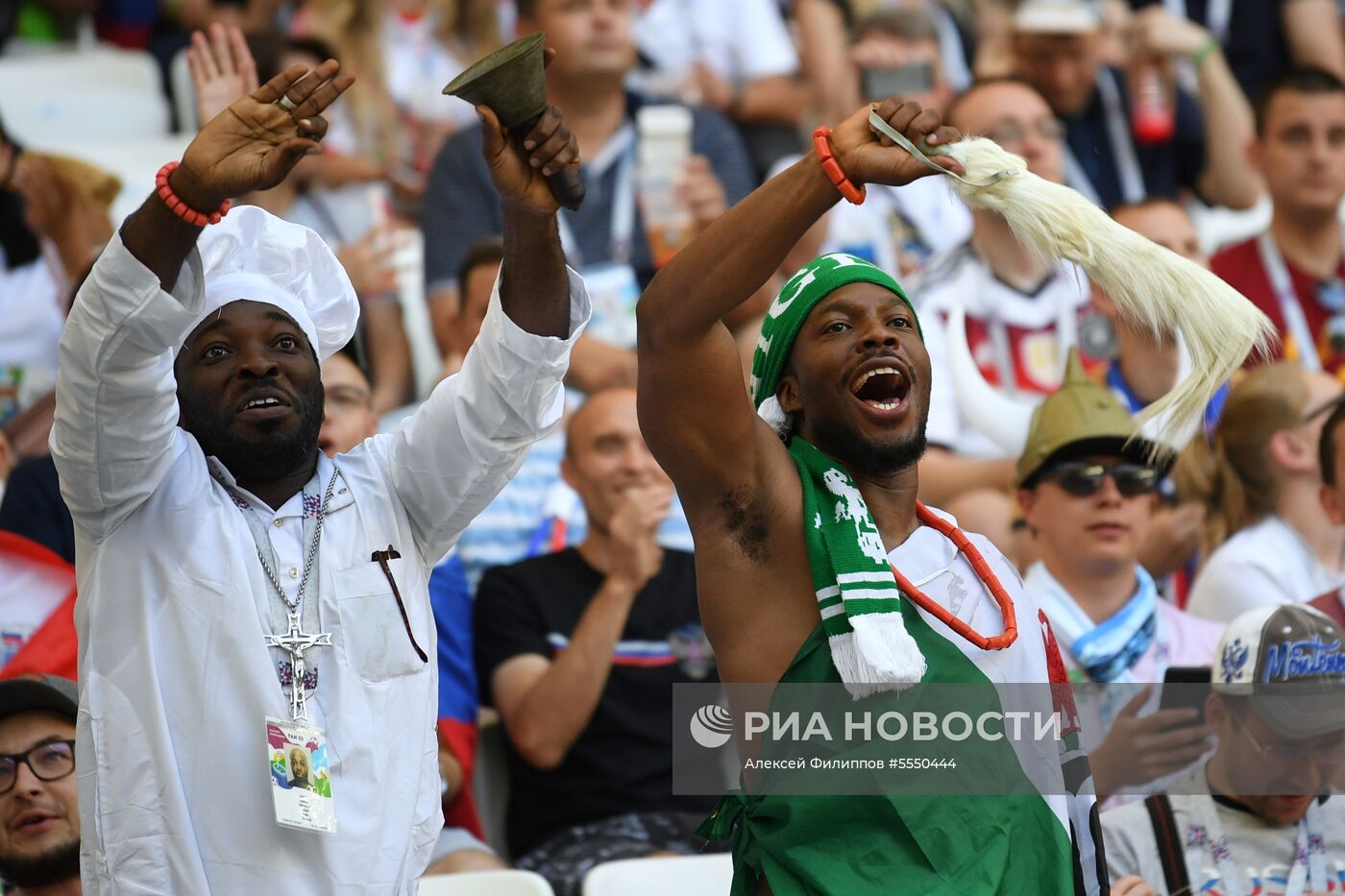 Болельщики перед матчем ЧМ-2018 по футболу между сборными Нигерии и Исландии