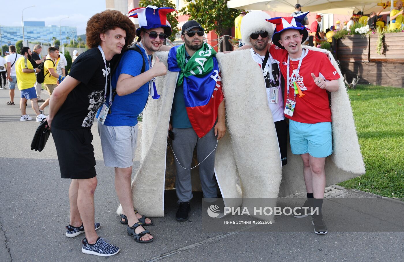 Болельщики перед матчем ЧМ-2018 по футболу между сборными Германии и Швеции