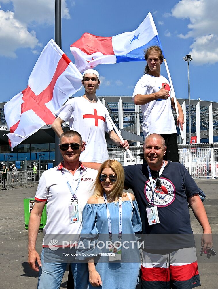 Болельщики перед матчем ЧМ-2018 по футболу между сборными Англии и Панамы