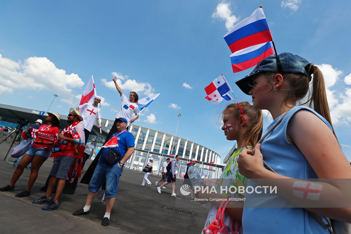 Болельщики перед матчем ЧМ-2018 по футболу между сборными Англии и Панамы