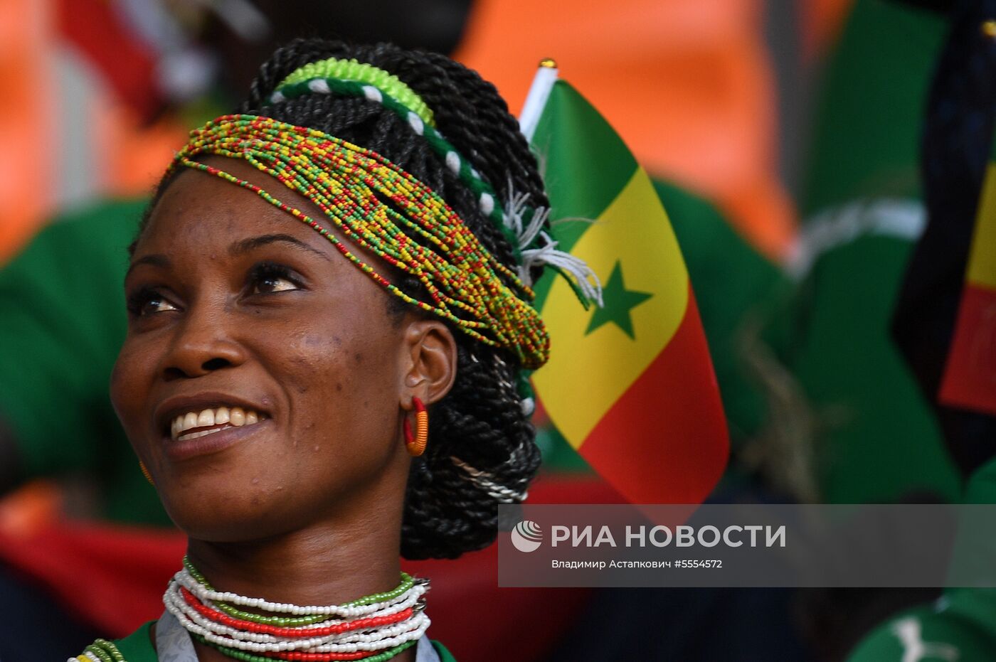 Болельщики перед матчем ЧМ-2018 по футболу между сборными Японии и Сенегала