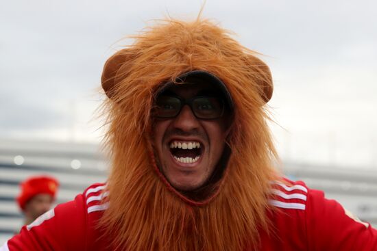 Болельщики перед матчем ЧМ-2018 по футболу между сборными Испании и Марокко