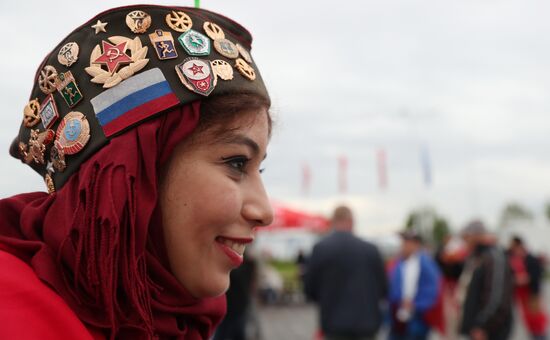 Болельщики перед матчем ЧМ-2018 по футболу между сборными Испании и Марокко