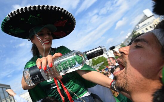 Болельщики перед матчем ЧМ-2018 по футболу между сборными Мексики и Швеции