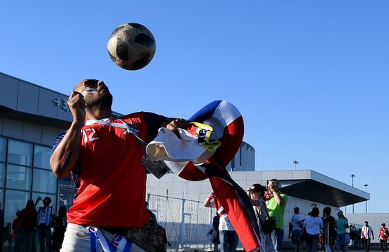 Болельщики перед матчем ЧМ-2018 по футболу между сборными Швейцарии и Коста-Рики