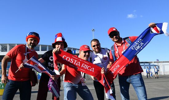 Болельщики перед матчем ЧМ-2018 по футболу между сборными Швейцарии и Коста-Рики