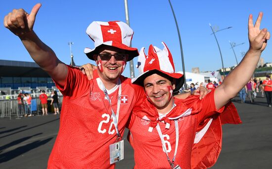 Болельщики перед матчем ЧМ-2018 по футболу между сборными Швейцарии и Коста-Рики