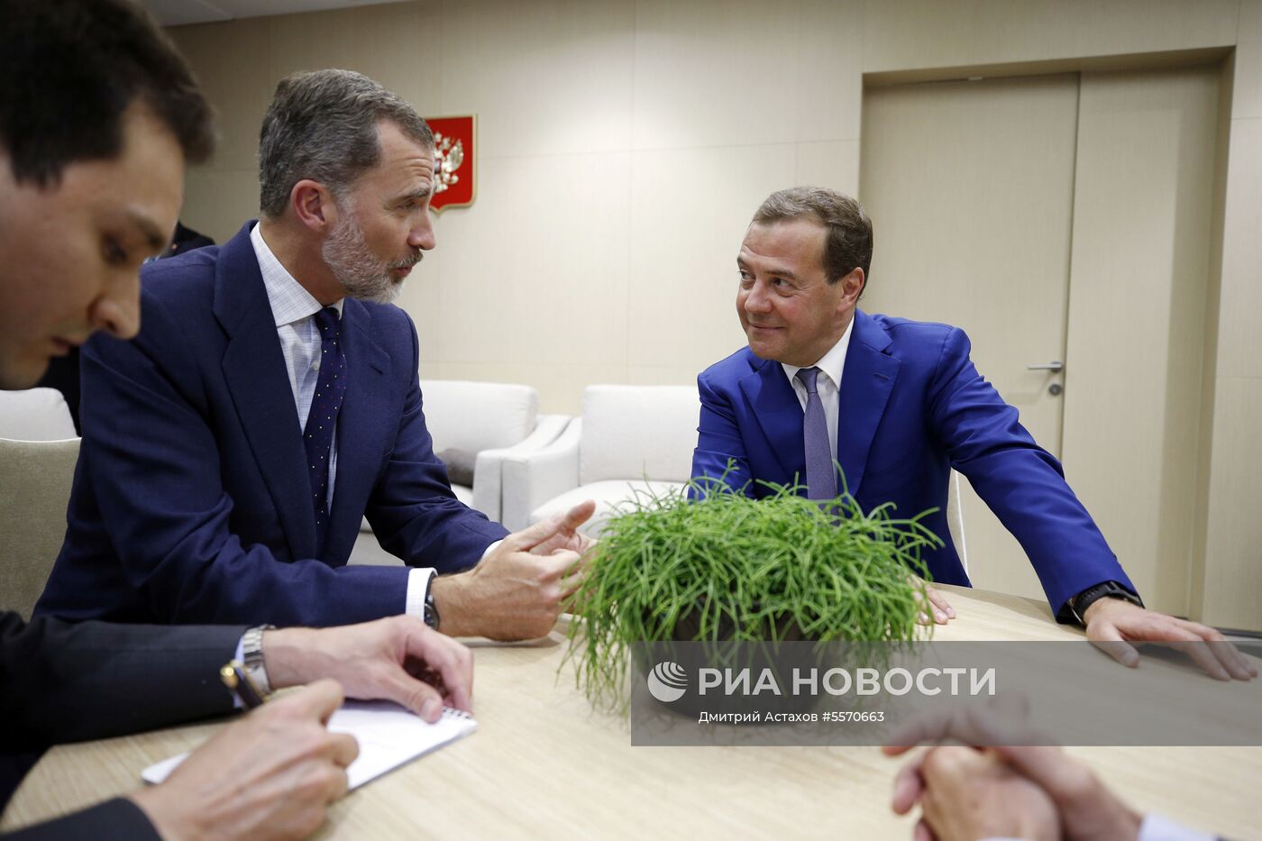 Премьер-министр РФ Д. Медведев посетил матч ЧМ-2018 между сборными России и Испании