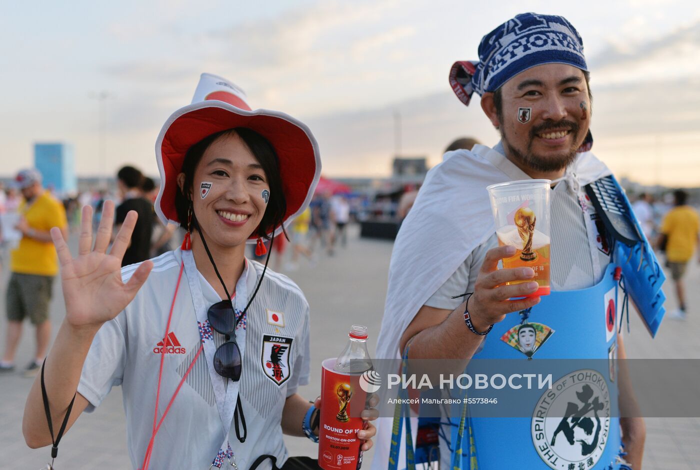 Болельщики перед матчем ЧМ-2018 по футболу между сборными Бельгии и Японии