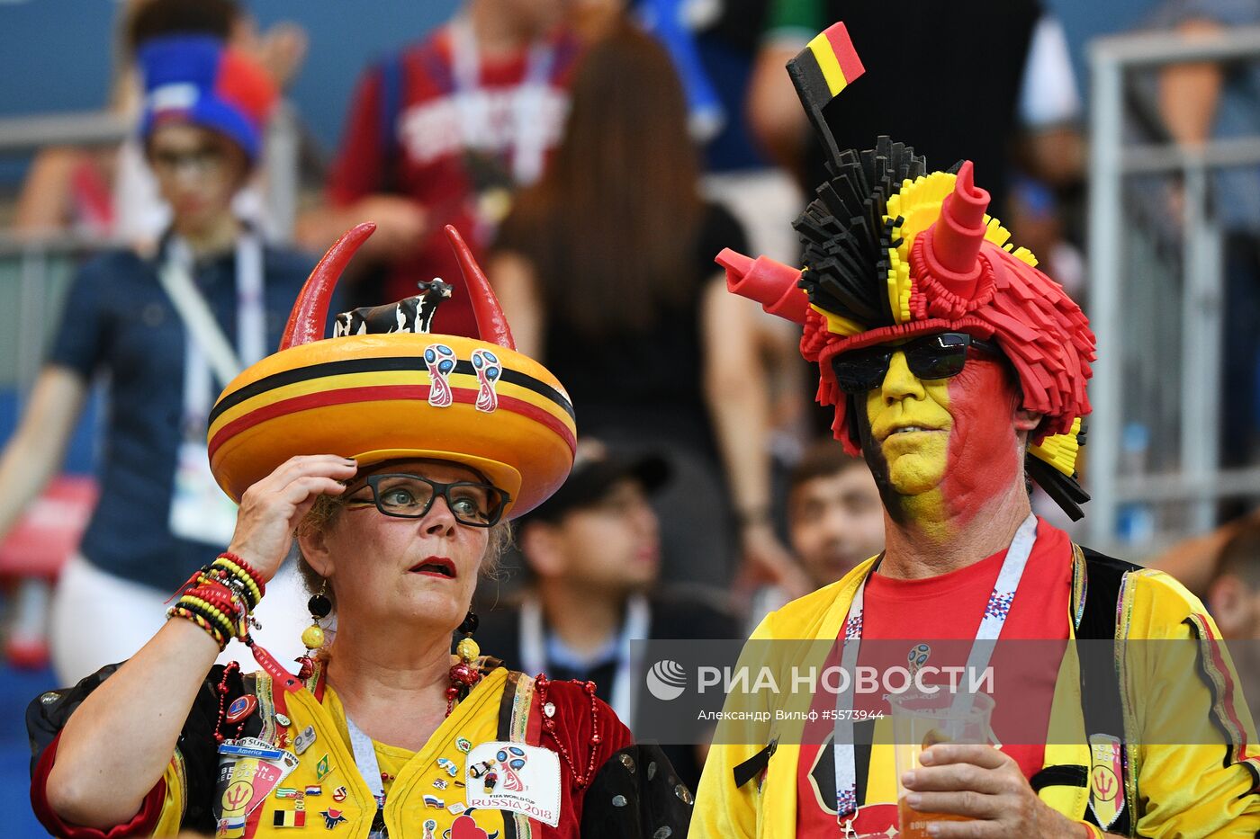 Болельщики перед матчем ЧМ-2018 по футболу между сборными Бельгии и Японии
