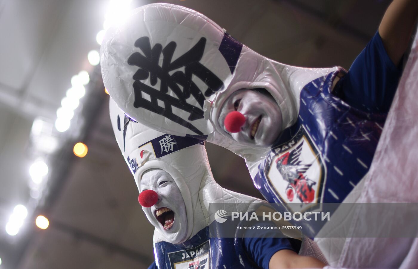 Болельщики сборной Японии перед матчем 1/8 финала чемпионата мира по футболу между сборными Бельгии и Японии. Место: Россия, Ростов-на-Дону. Автор: Алексей Филиппов/РИА Новости. Болельщики перед матчем ЧМ-2018 по футболу между сборными Бельгии и Японии