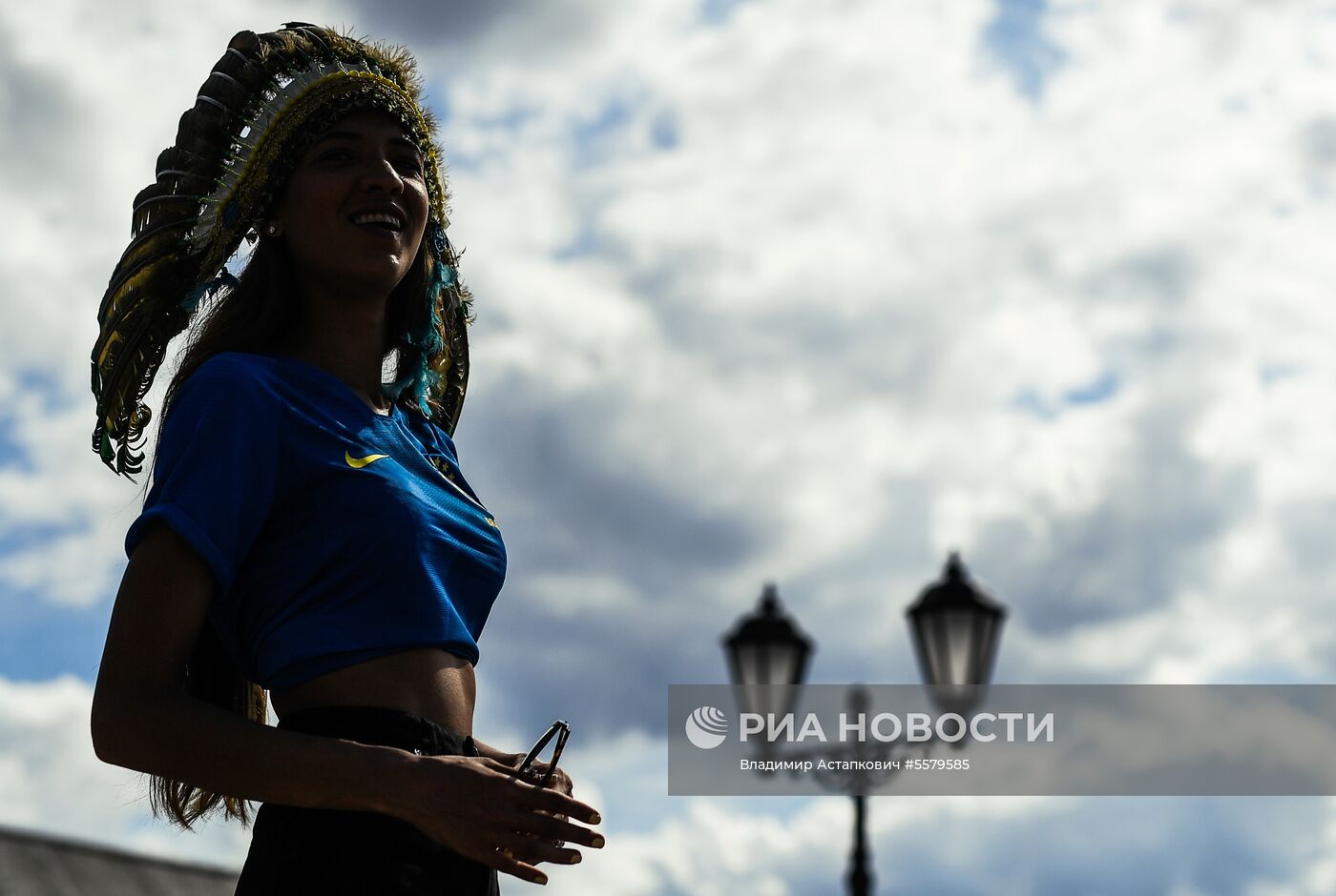 Болельщики перед матчем ЧМ-2018 по футболу между сборными Бразилии и Бельгии