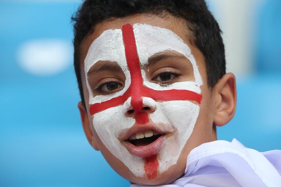 Болельщики перед матчем ЧМ-2018 по футболу между сборными Швеции и Англии