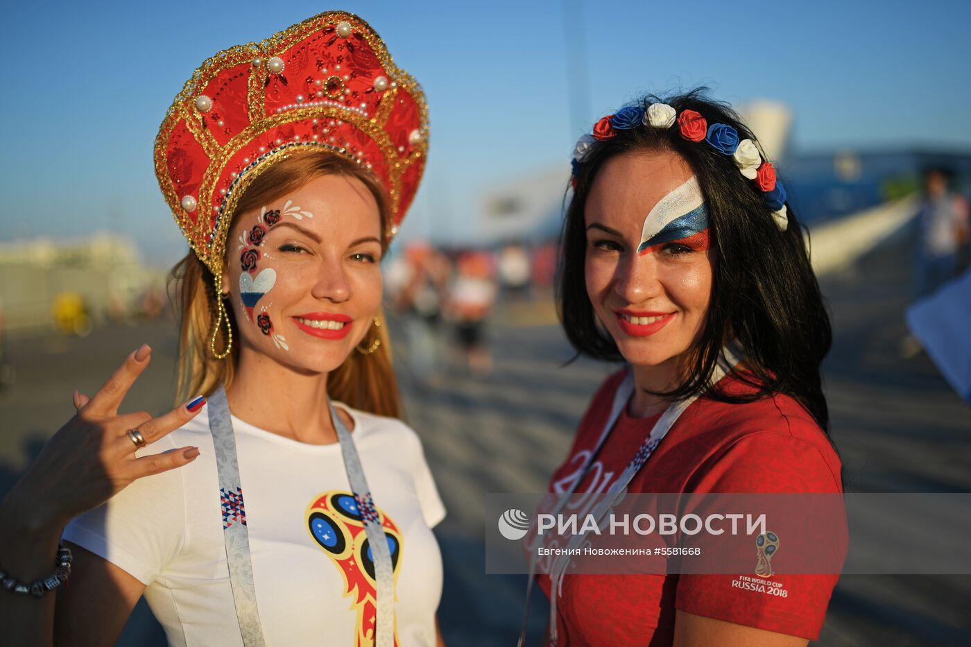 Болельщики перед матчем ЧМ-2018 по футболу между сборными России и Хорватии