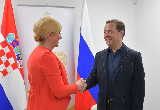 Премьер-министр РФ Д. Медведев встретился с президентом Хорватии К. Грабар-Китарович 