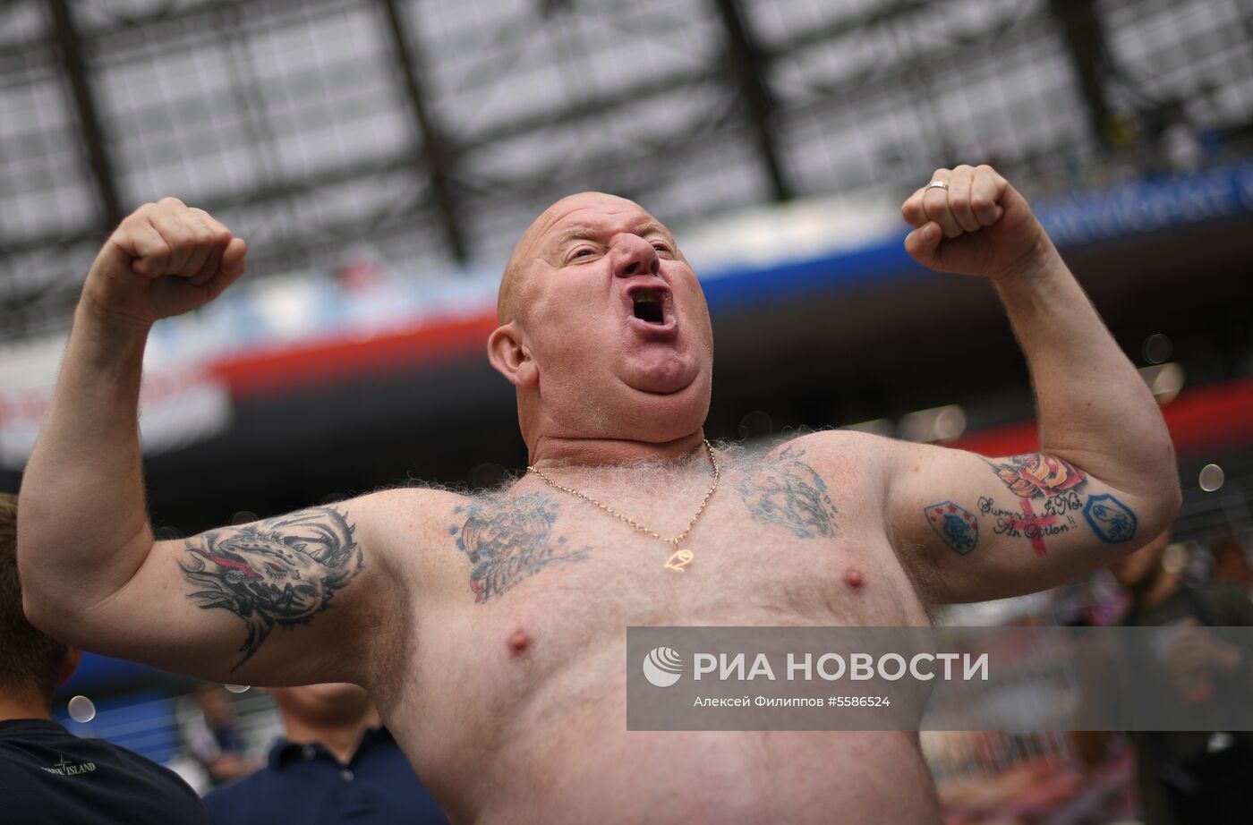 Болельщики перед матчем ЧМ-2018 по футболу между сборными Хорватии и Англии