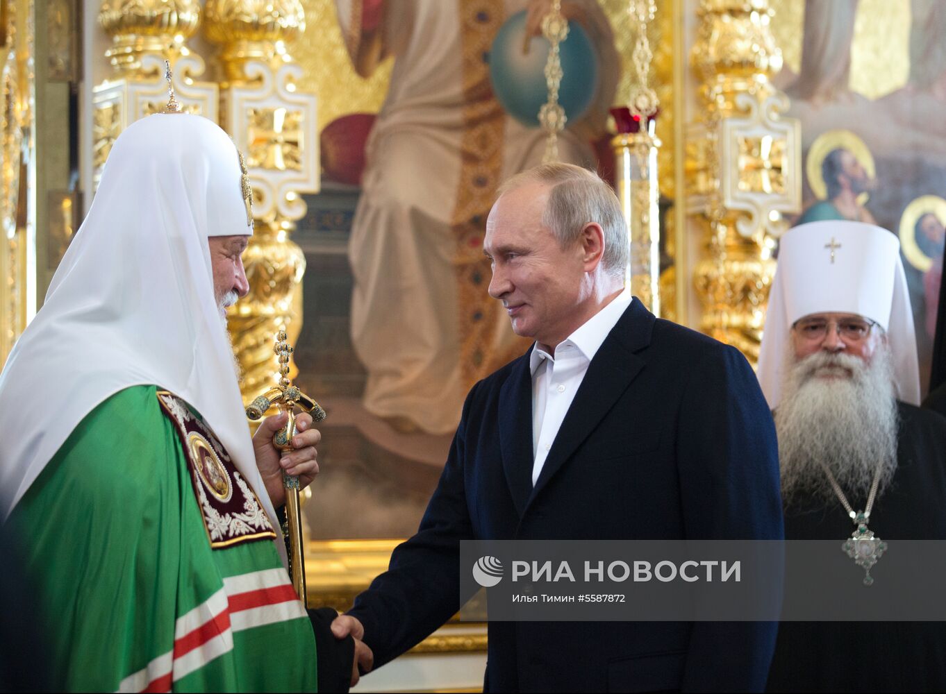 Президент РФ В. Путин посетил Валаамский монастырь