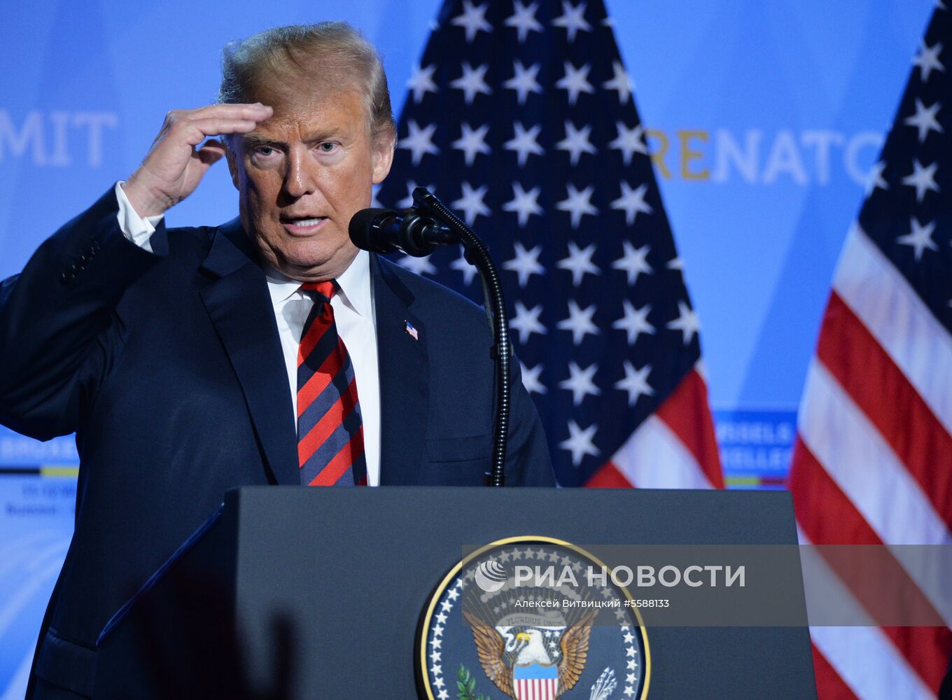 Пресс-конференция президента США Д. Трампа на саммите НАТО