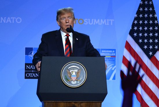 Пресс-конференция президента США Д. Трампа на саммите НАТО