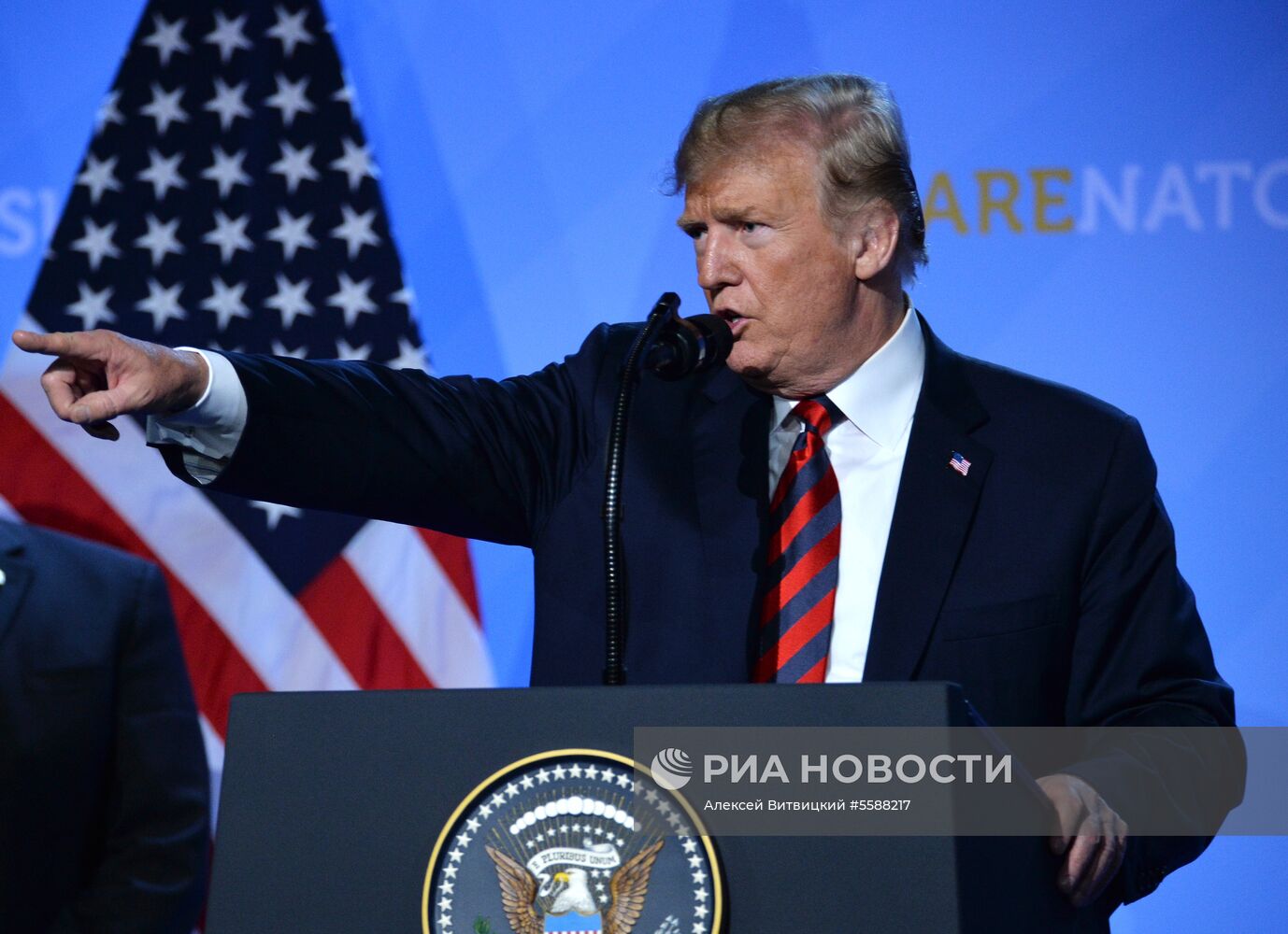 Пресс-конференция президента США Д. Трампа на саммите НАТО