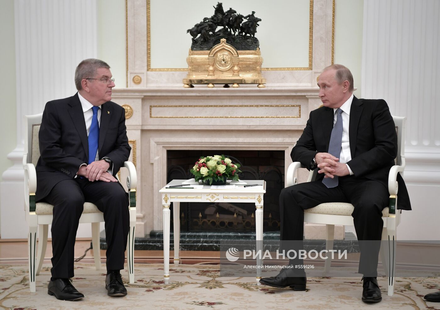 Встреча президента РФ В. Путина с президентом МОК Т. Бахом