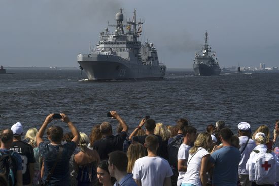 Первая сводная репетиция парада ВМФ России