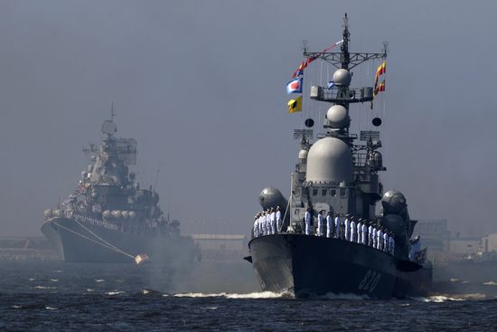 Первая сводная репетиция парада ВМФ России