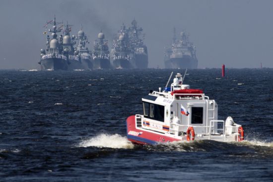 Первая сводная репетиция парада ВМФ России