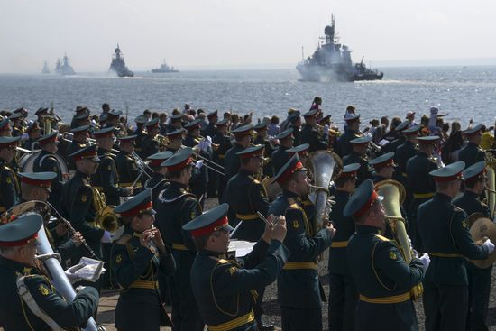 Первая сводная репетиция парада ВМФ России