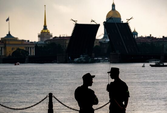 Первая сводная репетиция парада ВМФ России