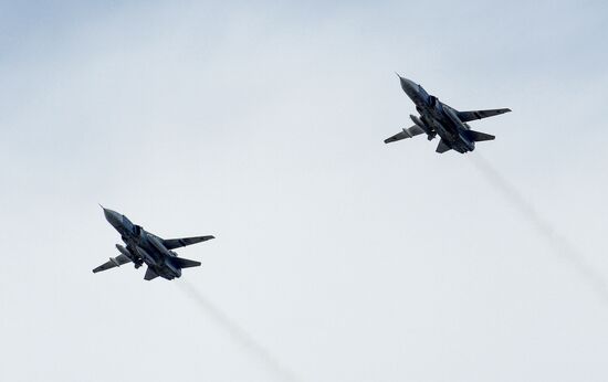 Репетиция парада, посвященного Дню ВМФ России  