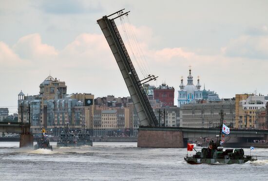 Репетиция парада, посвященного Дню ВМФ России  