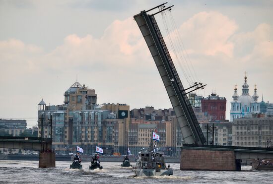 Репетиция парада, посвященного Дню ВМФ России  