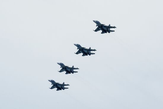 Репетиция парада, посвященного Дню ВМФ России  