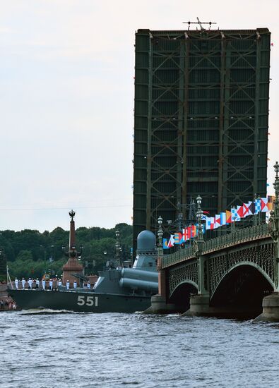 Репетиция парада, посвященного Дню ВМФ России  