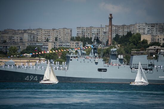 Репетиция парада ВМФ в регионах России 