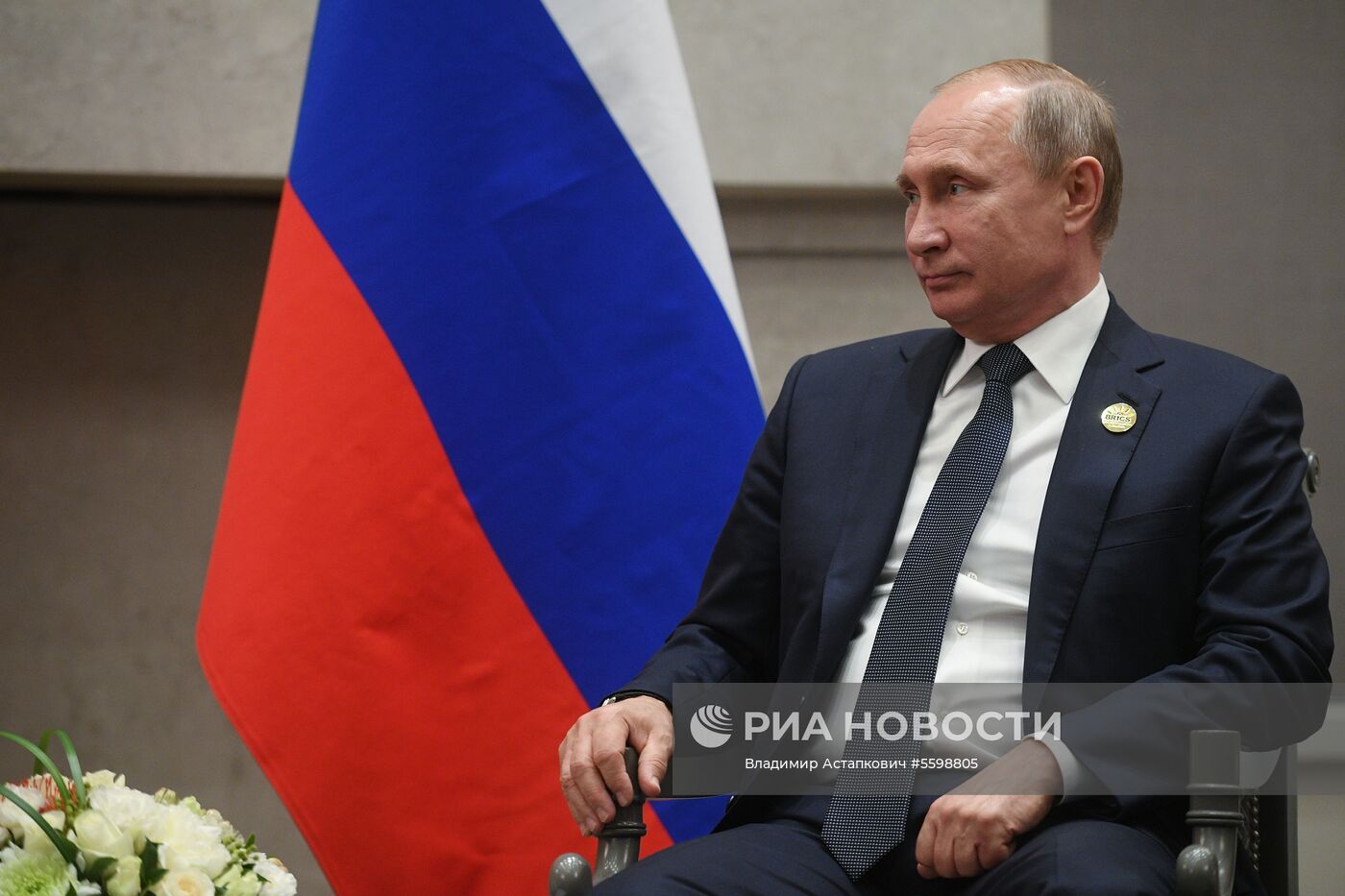 Президент РФ В. Путин на Десятом саммите БРИКС в ЮАР
