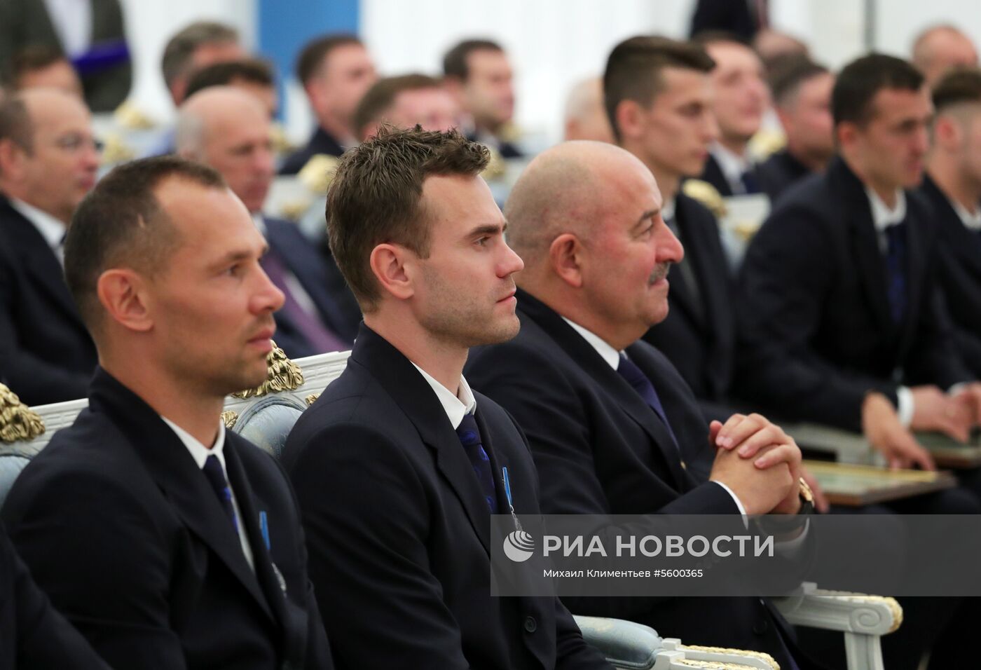 Церемония вручения президентом РФ В. Путиным госнаград членам сборной России по футболу