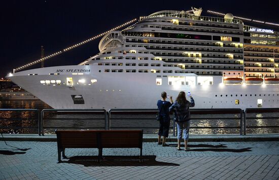 Прибытие суперлайнера MSC Splendida во Владивосток 