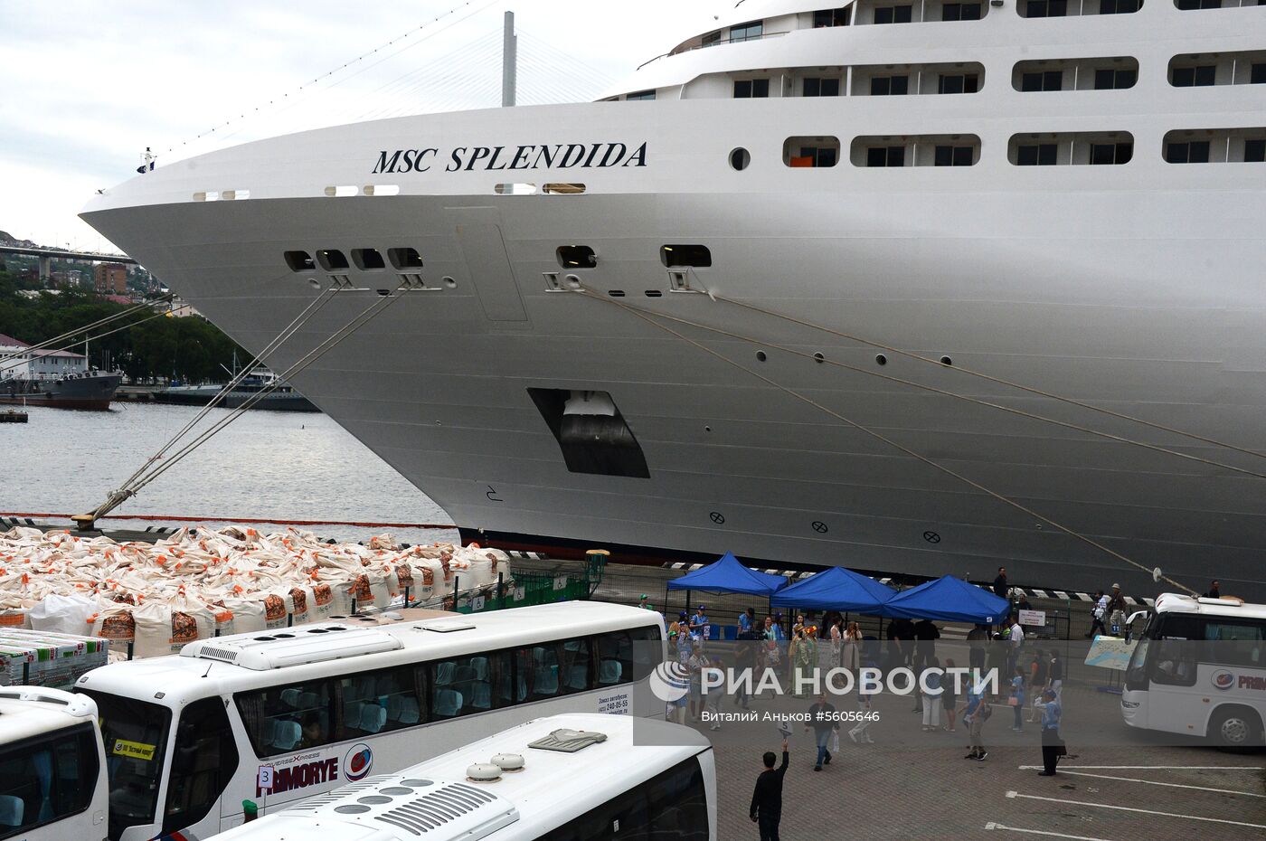 Прибытие суперлайнера MSC Splendida во Владивосток 