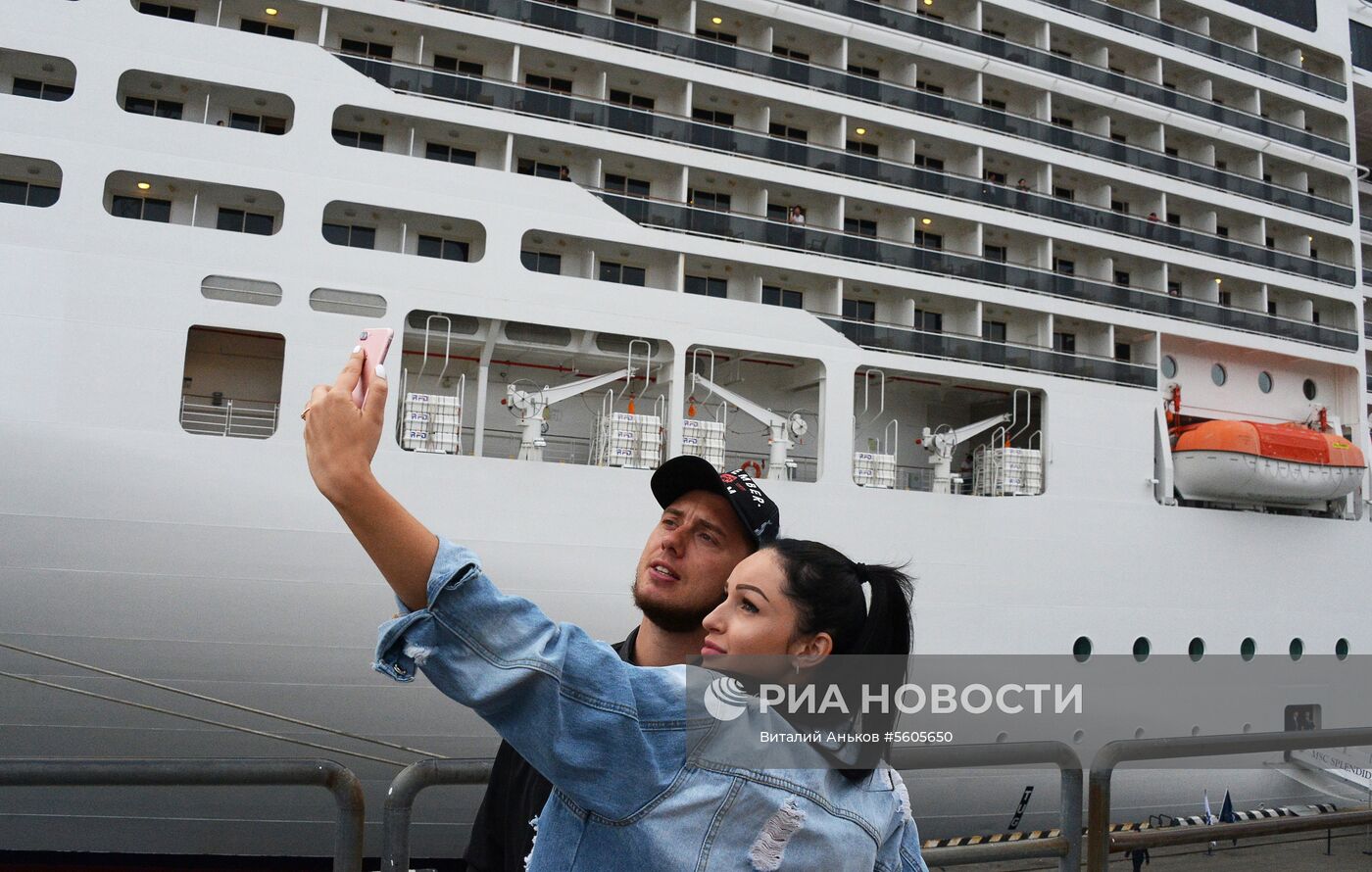 Прибытие суперлайнера MSC Splendida во Владивосток 