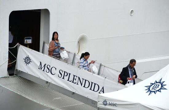 Прибытие суперлайнера MSC Splendida во Владивосток 